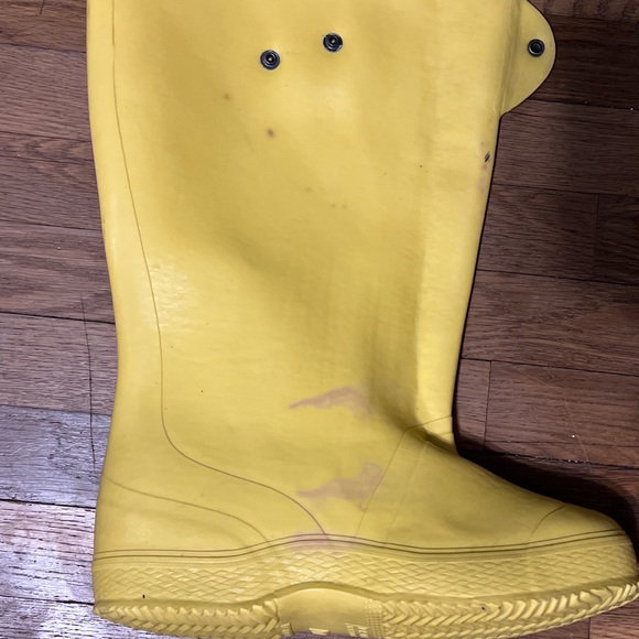 La Crosse Waterproof Yellow Rubber Over Boots Size 10 Made in the USA - Picture 3 of 10